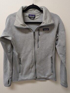 Patagonia Womens Light Gray Full-Zip Fleece Jacket